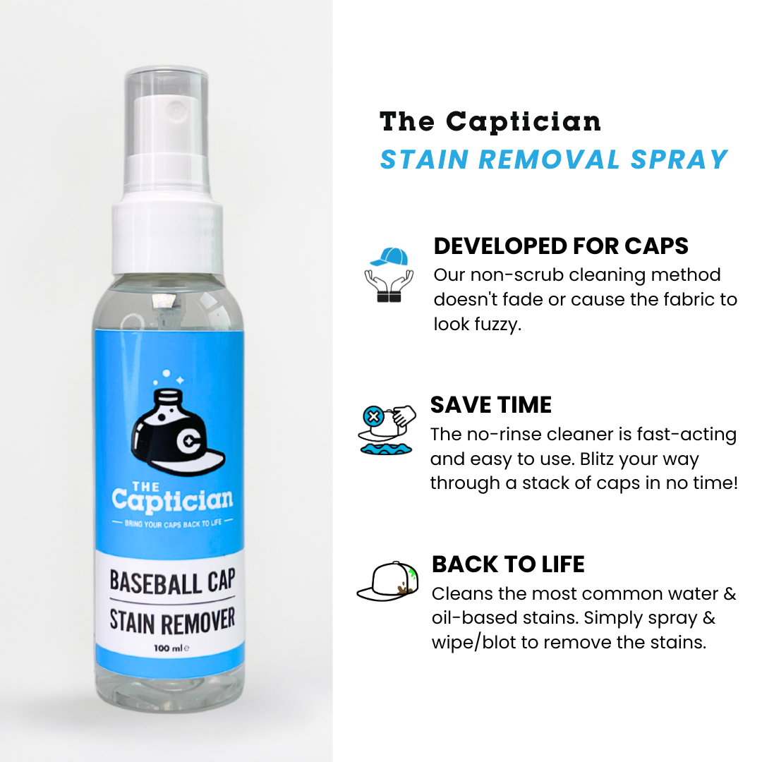 The Captician hat cleaner spray bottle